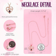 ADDWel Romantic Preserved Roses & Sterling Silver Necklace Gift Set for Her luxora jewellery