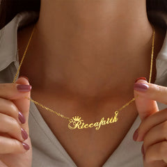 Any Name Plate Necklace Custom Stainless Steel Pendant Chain