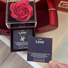 Eternal Preserved Rose & Elegant Necklace Gift Box – For Mom & Wife luxora jewellery