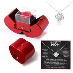 Eternal Preserved Rose & Elegant Necklace Gift Box – For Mom & Wife luxora jewellery