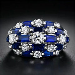 Fashion Cubic Zircon 925 Silver Filled Rings Women Jewelry Wedding Gift Sz 6-10