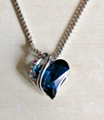 Austrian Crystal Healing Heart Pendant Necklac luxora jewellery