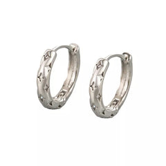 Sterling Silver Multi Star CZ Hoop Huggie Earrings