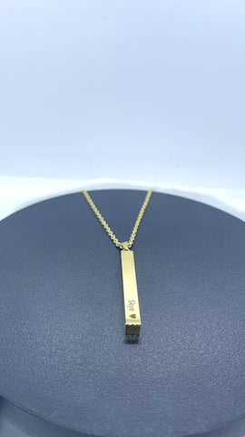Personalised Name Bar Necklace Custom Engraved Jewellery
