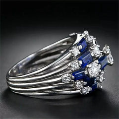 Fashion Cubic Zircon 925 Silver Filled Rings Women Jewelry Wedding Gift Sz 6-10