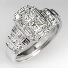 Women Silver Filled Wedding Rings Cubic Zircon Engagement Jewelry