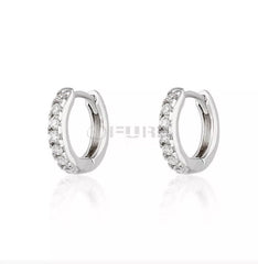 Silver Crystal Gold Rose Gold Very Small Tiny Huggie Hoop Earrings