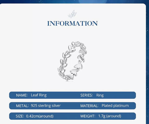 Vine Band Stackable Ring For Ladies Girls Women