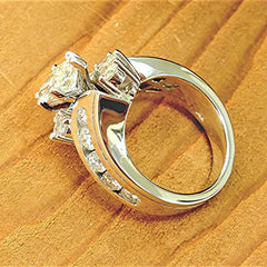 Luxury Cubic Zircon Silver Plated Ring Women Wedding Jewelry