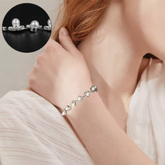 Crystal Pearl Tennis Bracelet Cubic Zirconia Bangle