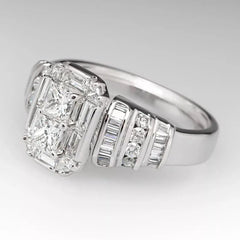 Women Silver Filled Wedding Rings Cubic Zircon Engagement Jewelry