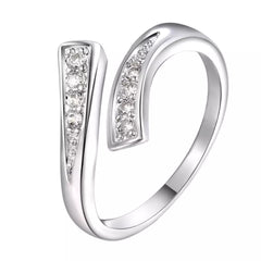Cubic Zirconia Adjustable Wishbone Thumb Finger Ring