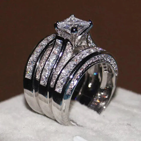 Women Silver Filled Wedding Rings  Engagement Jewelry