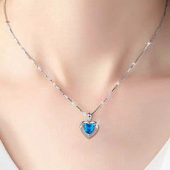 Heart Crystal Pendant Necklace – 925 Sterling Silver luxora jewellery