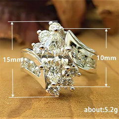Luxury Cubic Zircon Silver Plated Ring Women Wedding Jewelry