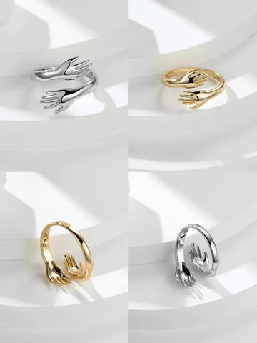 Most Demanded Love Hug Ring Band Open Finger Adjustable Women
