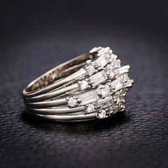 Fashion Cubic Zircon 925 Silver Filled Rings Women Jewelry Wedding Gift Sz 6-10