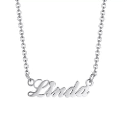 ANY NAME Necklace CUSTOM FONT Stainless Steel Pendant Chain