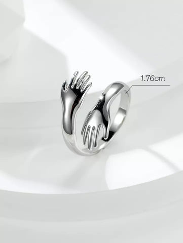 Most Demanded Love Hug Ring Band Open Finger Adjustable Women