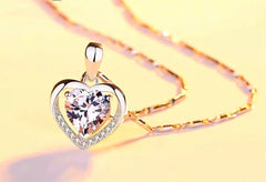 Heart Crystal Pendant Necklace – 925 Sterling Silver luxora jewellery