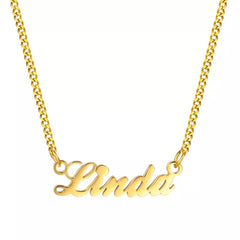 ANY NAME Necklace CUSTOM FONT Stainless Steel Pendant Chain