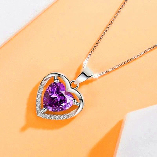 Heart Crystal Pendant Necklace – 925 Sterling Silver luxora jewellery