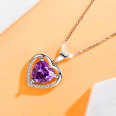 Heart Crystal Pendant Necklace – 925 Sterling Silver luxora jewellery
