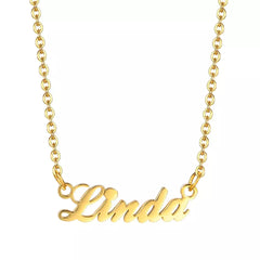 ANY NAME Necklace CUSTOM FONT Stainless Steel Pendant Chain
