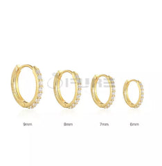 Silver Crystal Gold Rose Gold Very Small Tiny Huggie Hoop Earrings