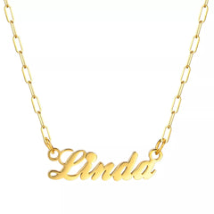 Any Name Plate Necklace Custom Stainless Steel Pendant Chain