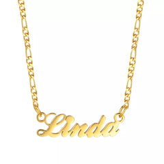 ANY NAME Necklace CUSTOM FONT Stainless Steel Pendant Chain