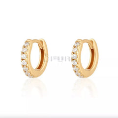 Silver Crystal Gold Rose Gold Very Small Tiny Huggie Hoop Earrings
