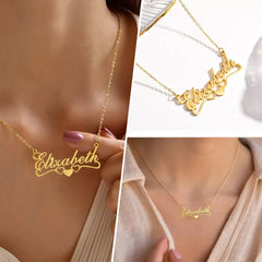Any Name Plate Necklace Custom Stainless Steel Pendant Chain