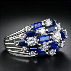 Fashion Cubic Zircon 925 Silver Filled Rings Women Jewelry Wedding Gift Sz 6-10